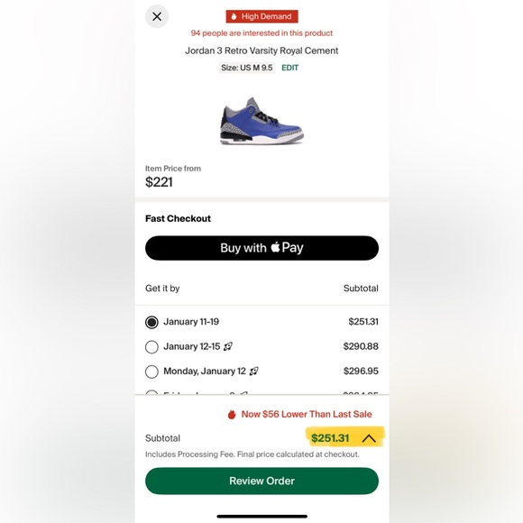 Jordan 3 Retro - Varsity Royal Cement - Picture 2 of 11